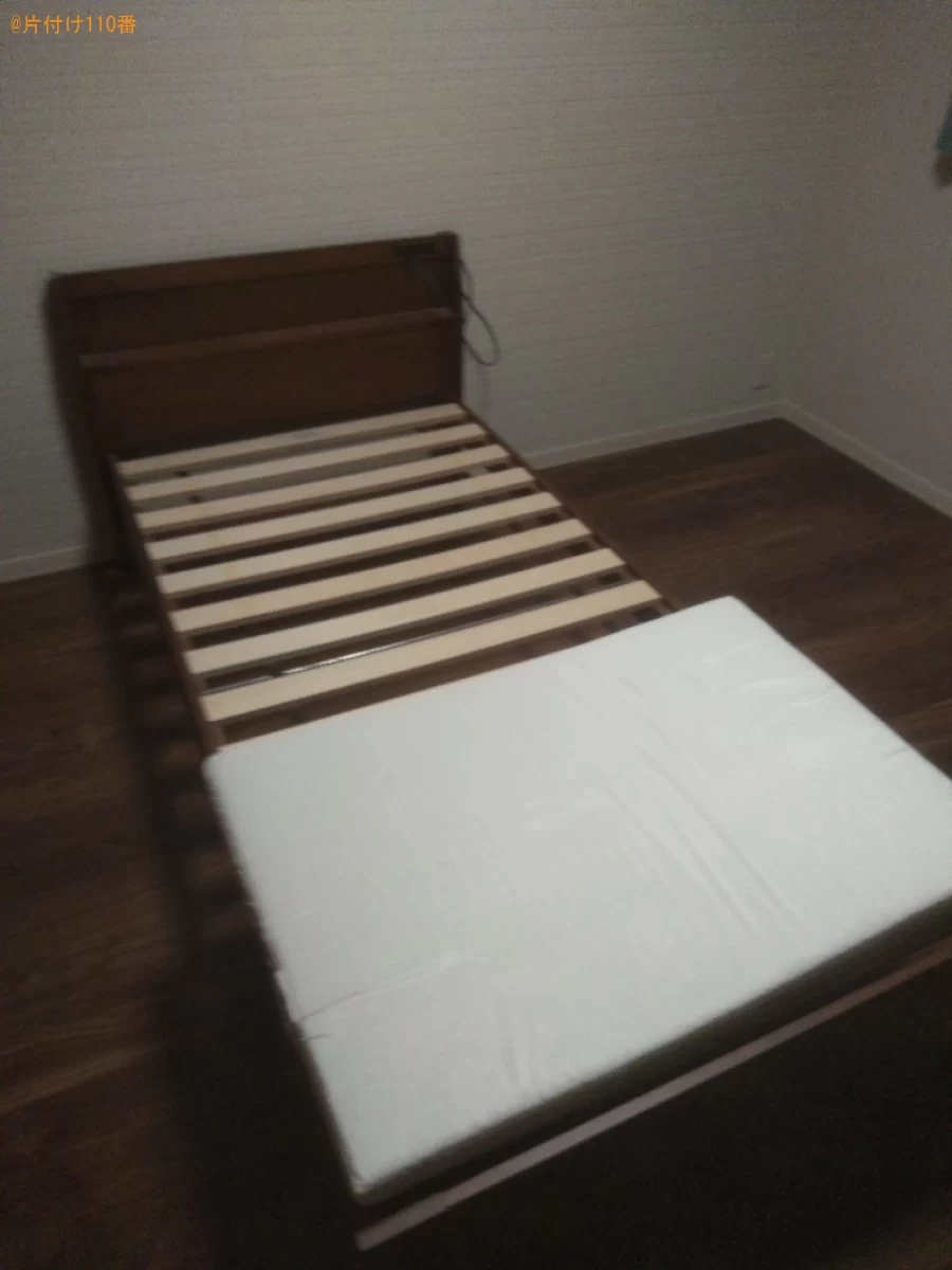 【松山市南吉田町】シングルベッド、ウレタンマットレスの回収・処分